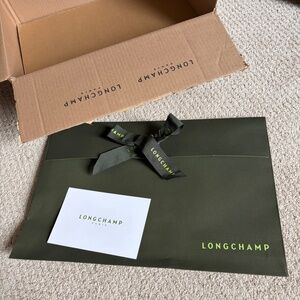 Longchamp Le Pliage Original Tote Bag Medium gift packaging green
